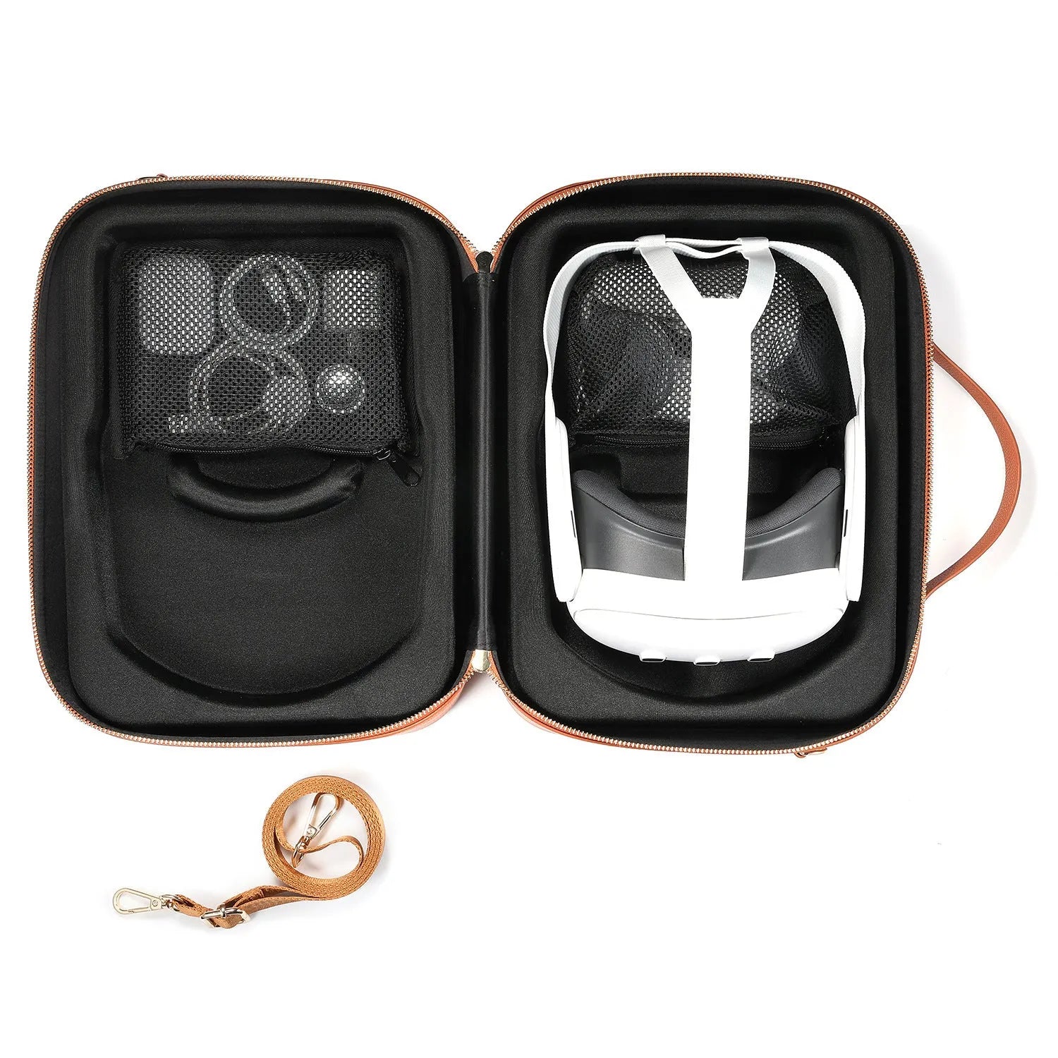 Black superfiber Vision Pro MR glasses storage box showing size and compact design.