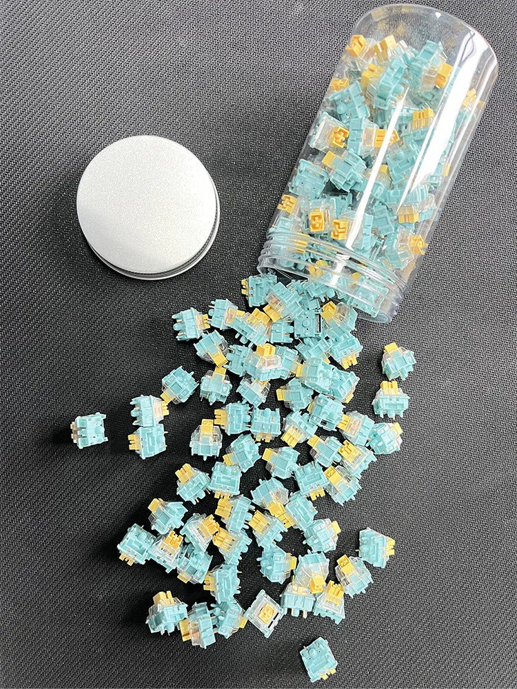 Tiger Mo Sea Salt Lemon PRO Mute mechanical keyboard shafts in 36-piece pack for switch replacement