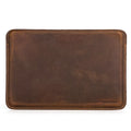 Brown genuine leather iPad protective case in horizontal orientation handmade anti-fall cover