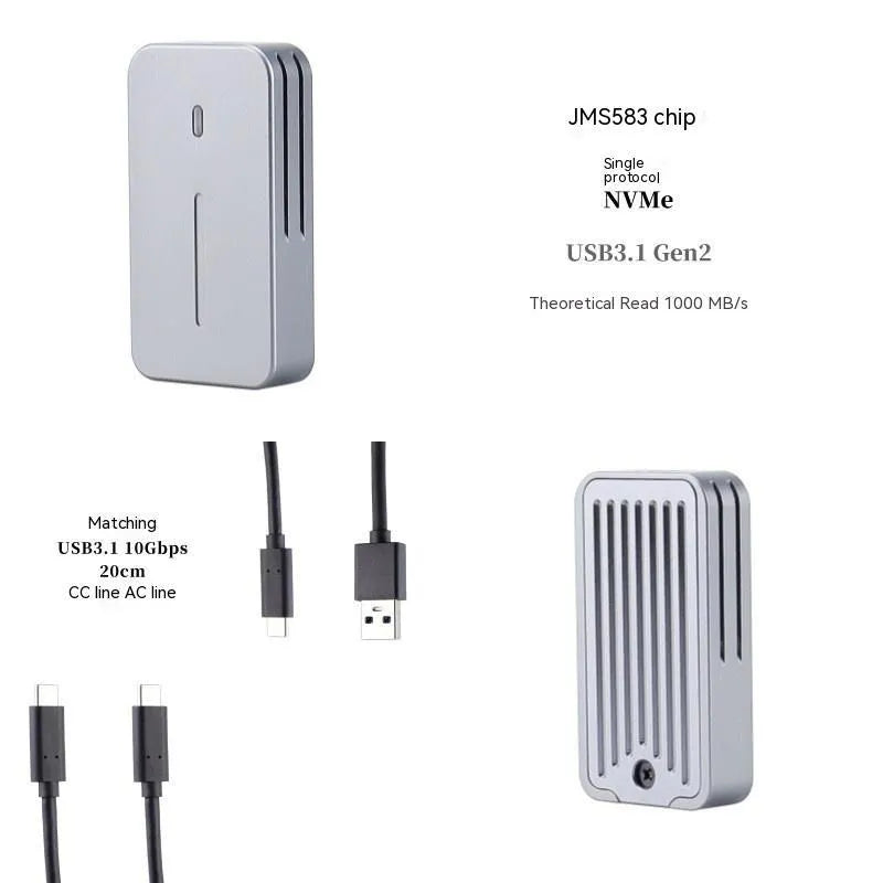 Aluminium alloy external SSD enclosure for M.2 drives with 10Gbps USB 3.2 Gen 2 connectivity