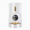 Black intelligent pet feeder with automatic timing and quantitative remote control for cats and dogs