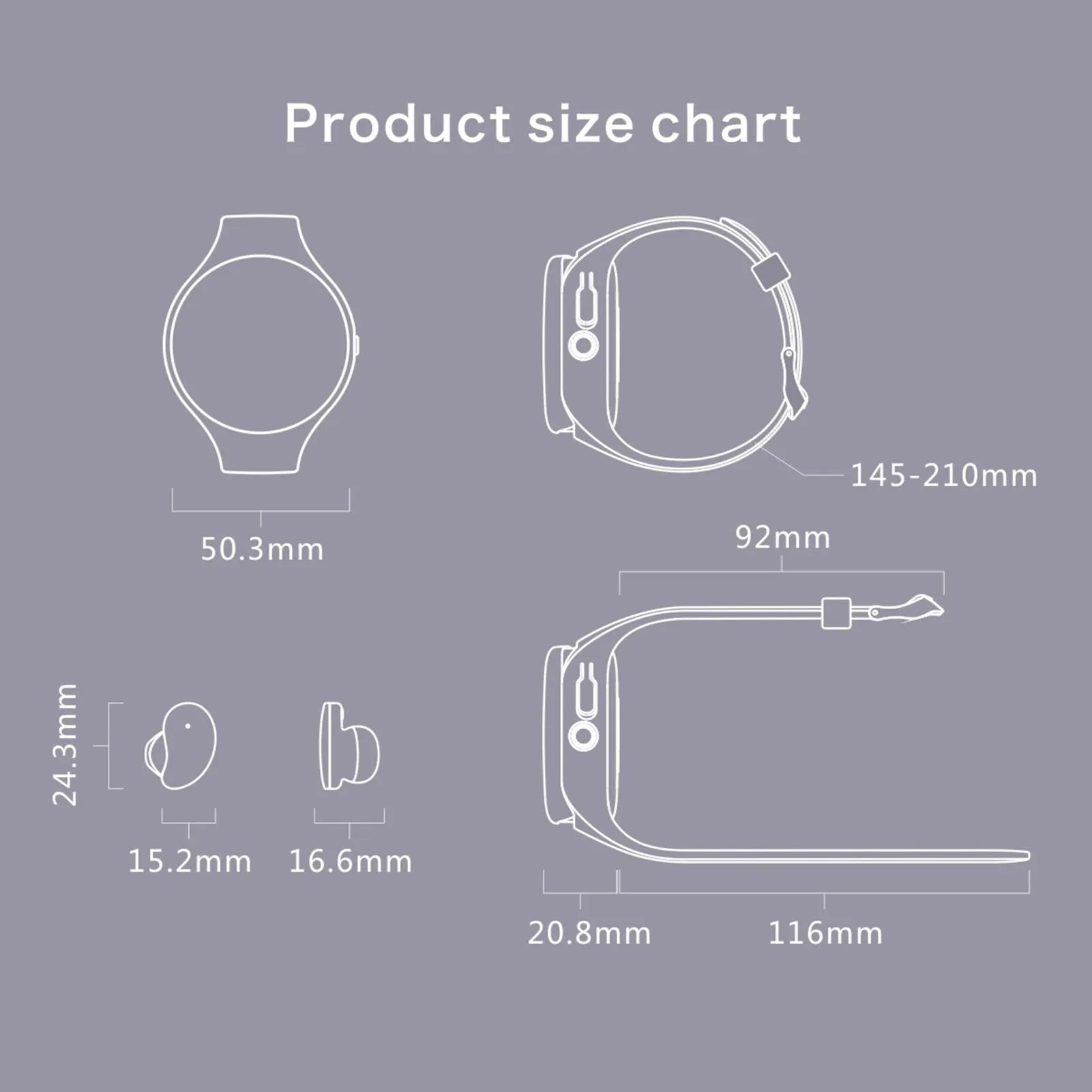 Black smart fitness bracelet with detachable TWS Bluetooth earbuds on a wrist, showing a colour screen display.