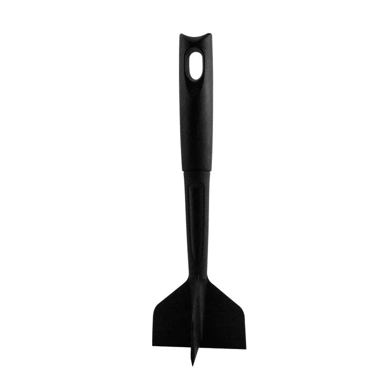 Black manual meat chopper 26.4cm long, made of food-grade nylon, on white background