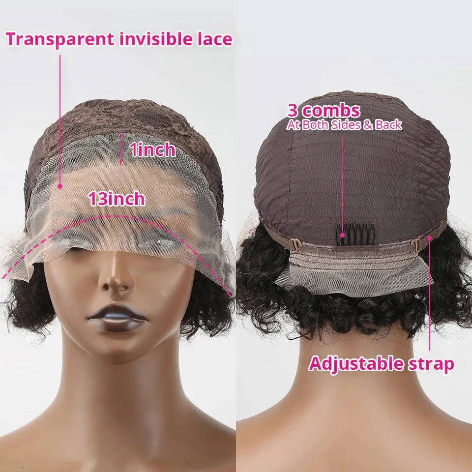Black human hair lace wig cover with 13x1 hair part design for natural-looking daily wear