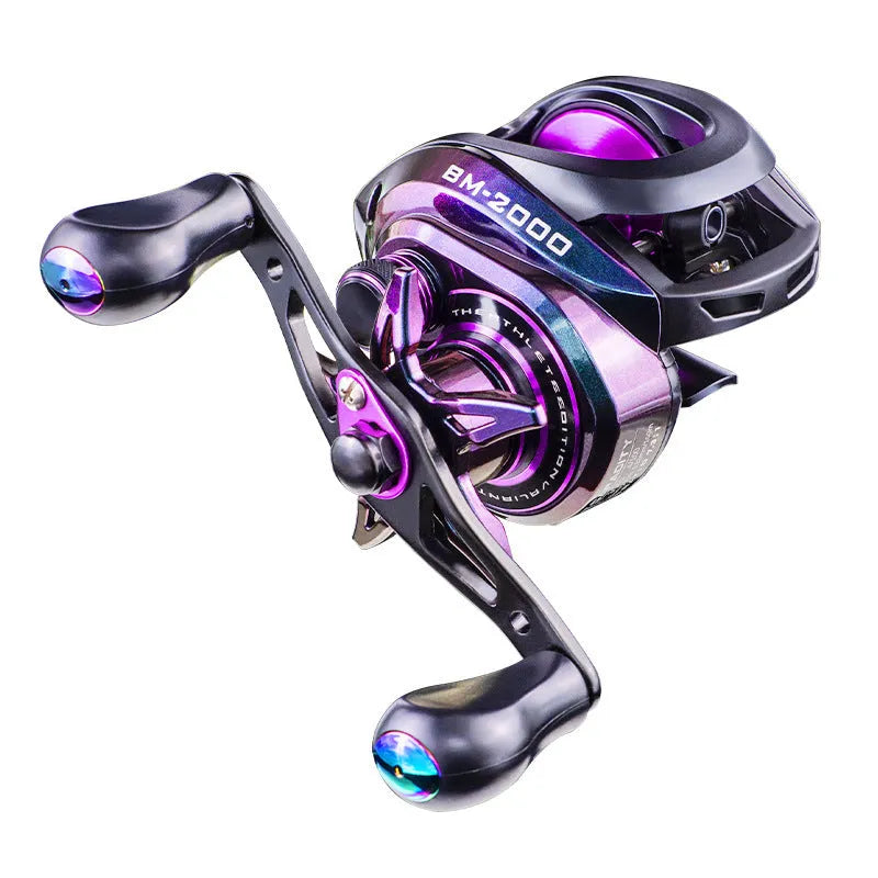 BM2000 fishing wheel with magnetic brake system and water drop design in left and right-hand retrieve versions