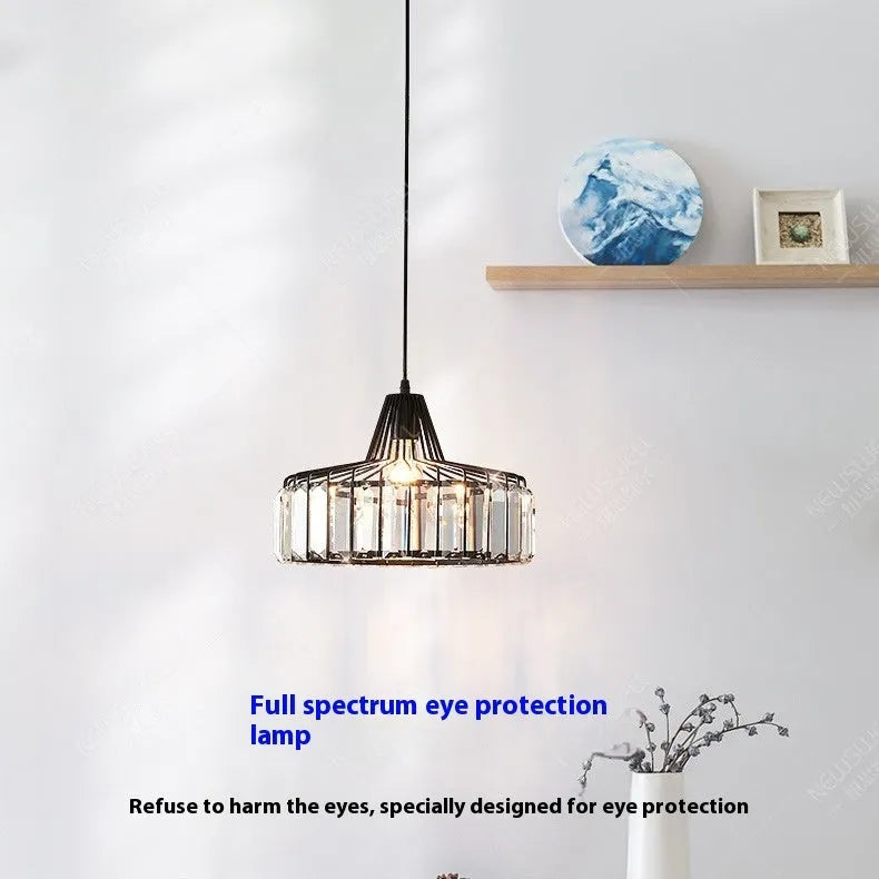 Modern crystal LED droplight ceiling lamp in black or gold with decorative chandelier design
