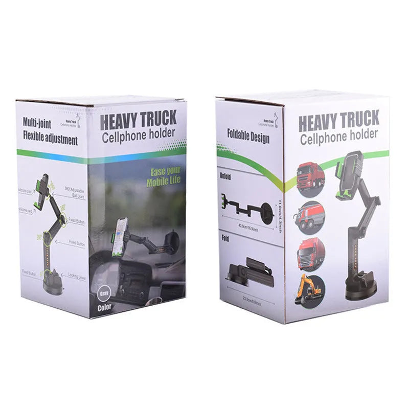 Suction cup car phone holder in grey or green, ABS and sponge, for dashboard and glass