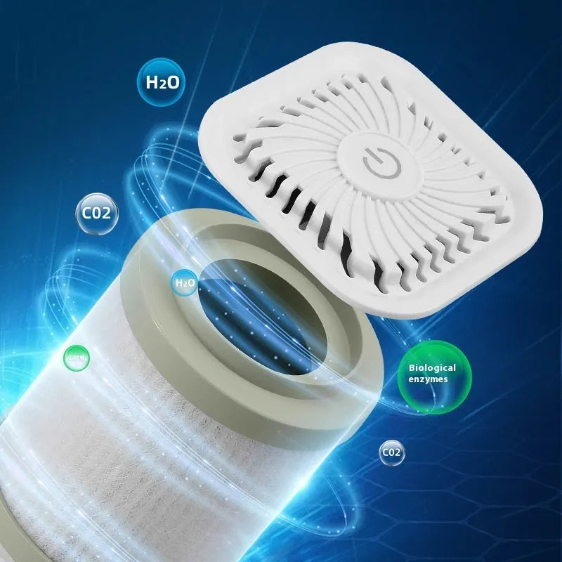 White and black mini USB car air purifier for small spaces