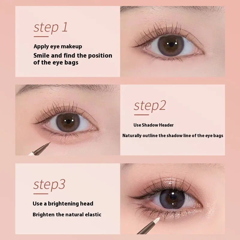 Double-headed silkworm pen eyeliner with pearlescent stereoscopic star eyes effect
