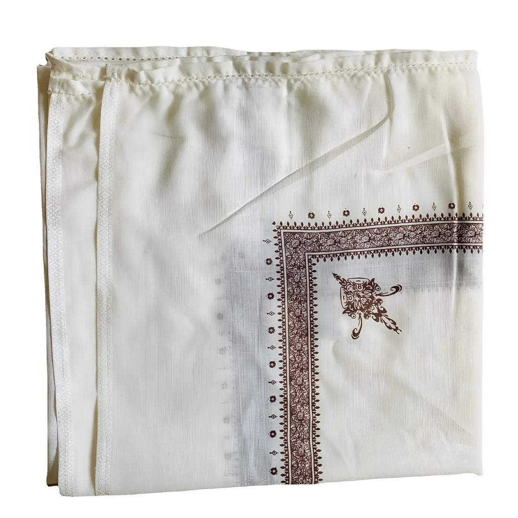 Printed square polyester scarf measuring 138x138cm in multiple colour options