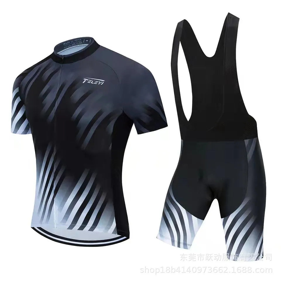 Cycling jersey and shorts set for summer road and mountain biking in multiple colour options