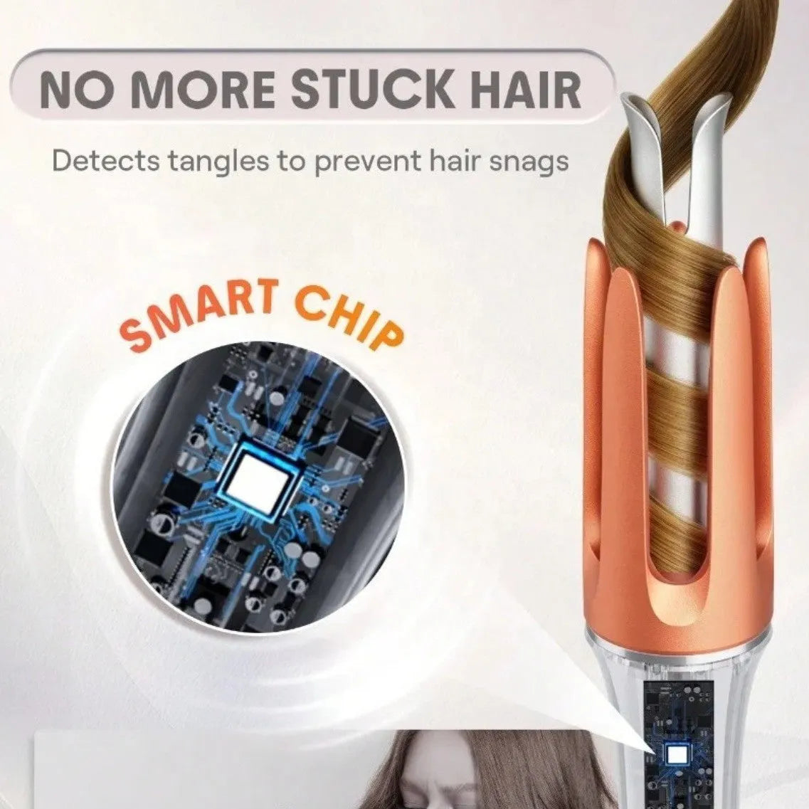 Full automatic hair curler with silver 25mm or 32mm barrel, wired AC, anion perm, 35W