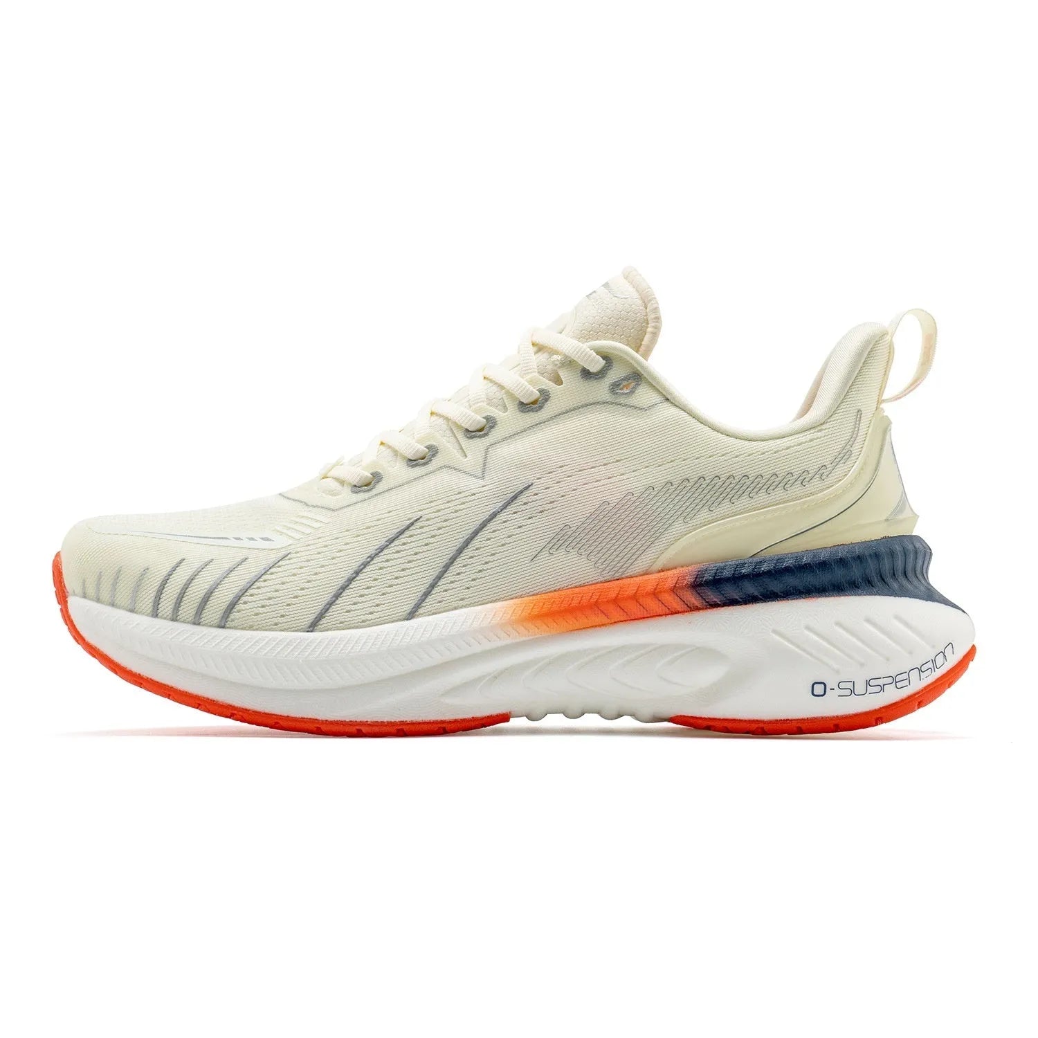 Low-top running sneakers with striped design, available in colours like red, black, and blue, showing rubber sole and mesh upper.
