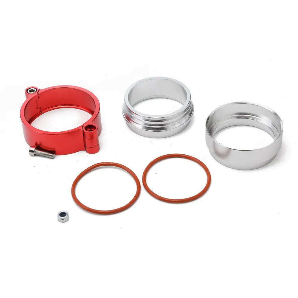 Aluminium fixed movement exhaust clamp in black for turbine downspout car modification