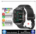 QX11 smart watch with TFT screen on wrist, showing black and khaki colour options with different strap styles.