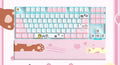 87 key RGB mechanical keyboard with green axis switches, metal panel, two-color key caps, USB cable and optional cotton hand rest
