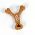 Dog chew toy bone for teeth cleaning and interactive play in durable bite-resistant construction
