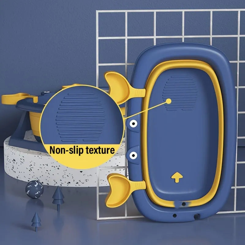 Blue foldable portable pet tub suitable for a small dog or cat.