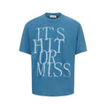 Men's American retro style cotton blend t-shirt with printed letter design in loose fit
