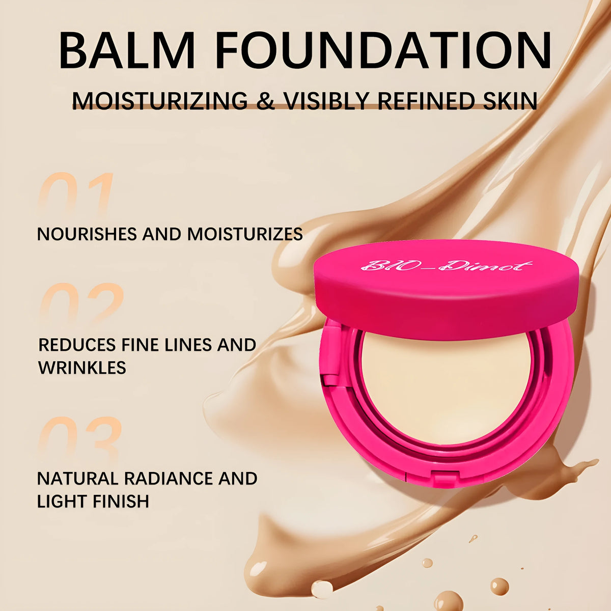 20g liquid foundation in ivory white, cocoa, natural, or deep flesh colour for nude makeup