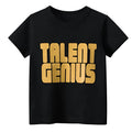 Men's black geometric print cotton pullover with loose fit short sleeve street fashion styling