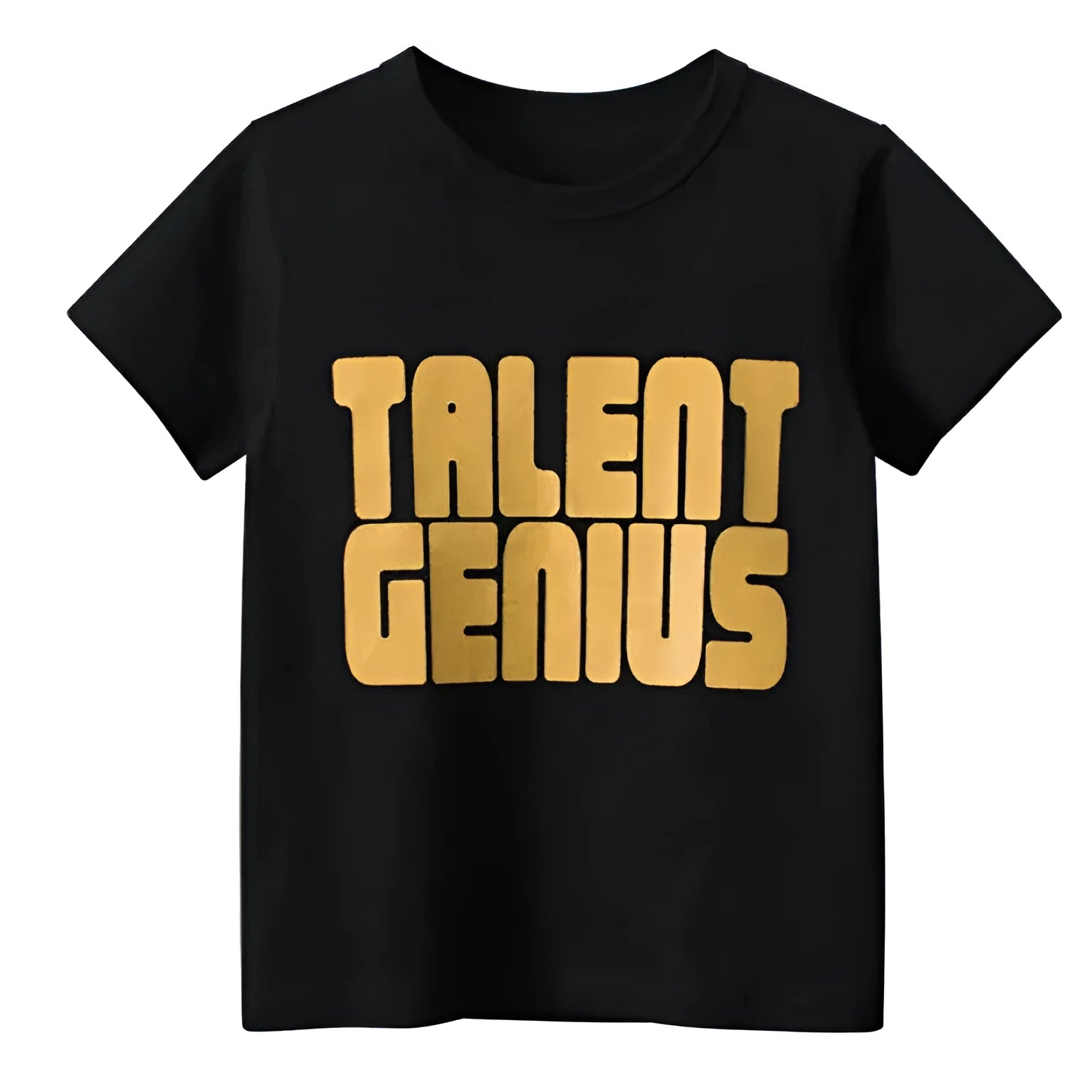 Men's black geometric print cotton pullover with loose fit short sleeve street fashion styling