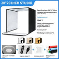 50cm studio light box with metal frame and three-colour LED lighting for product photography