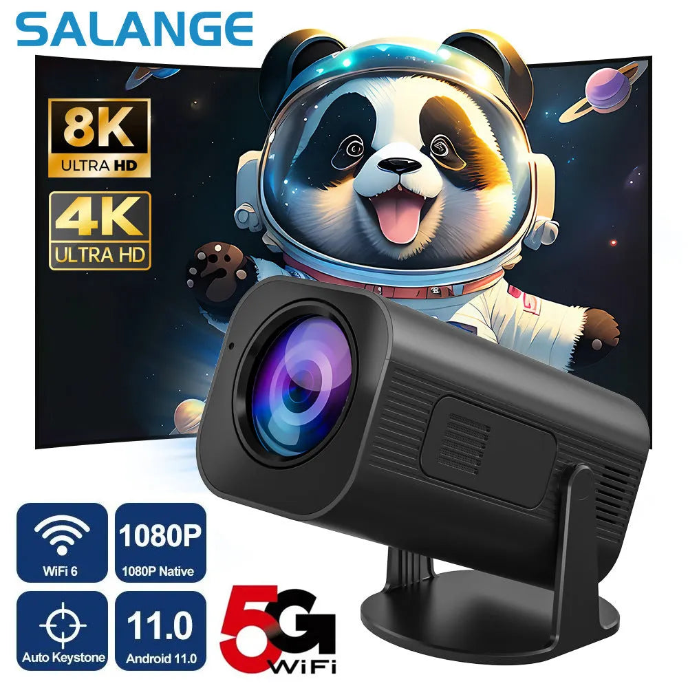 Black P330 portable mini projector with remote control on white background