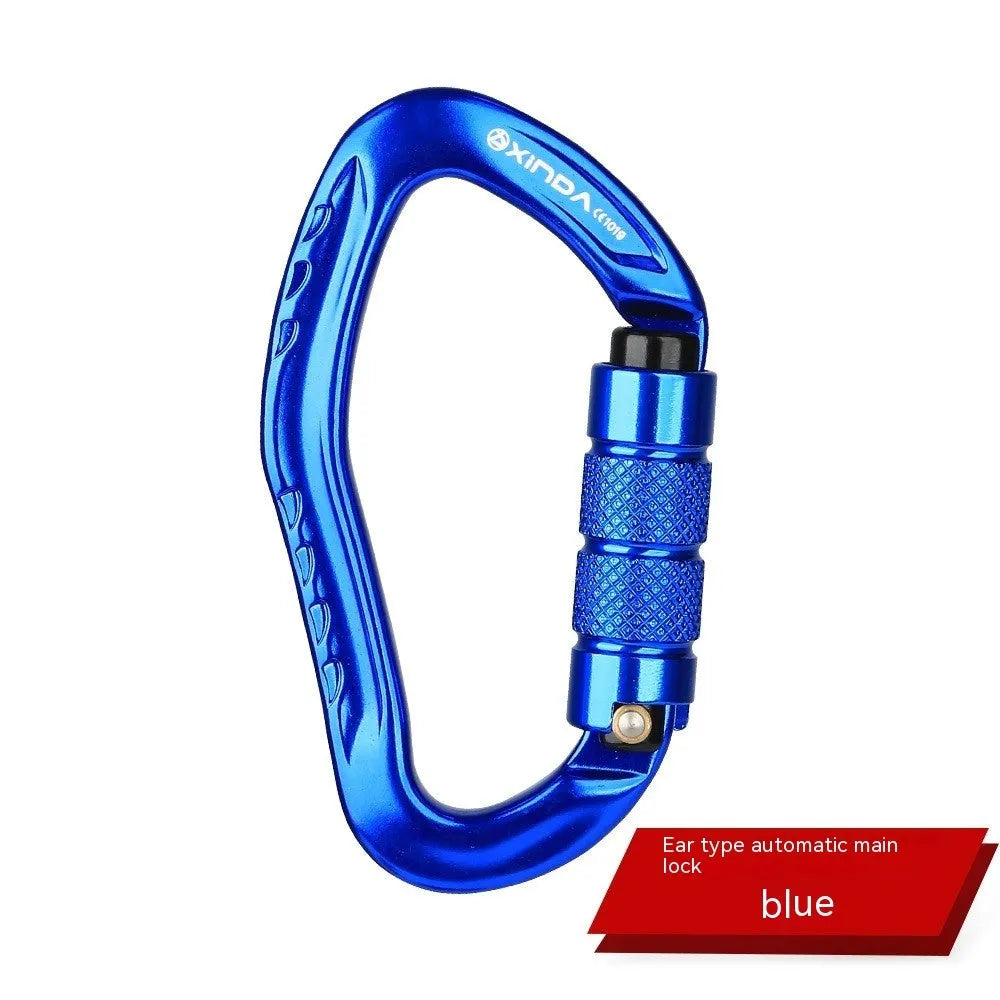 Automatic master lock carabiner in black blue orange red silver for rock climbing