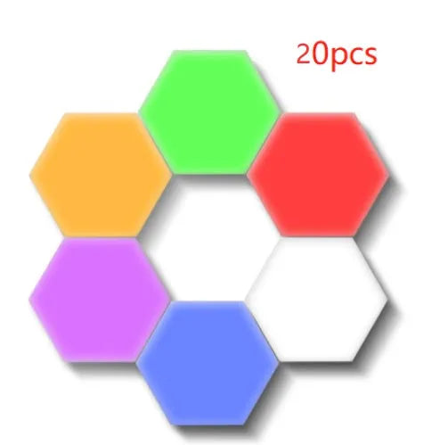 Helios modular honeycomb wall lamp with hexagonal panels in modern minimalist design