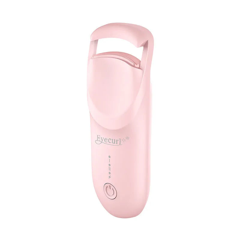 Electric heating eyelash curler with USB-C charging cable in cream white, maca pink, or vanilla apricot colours