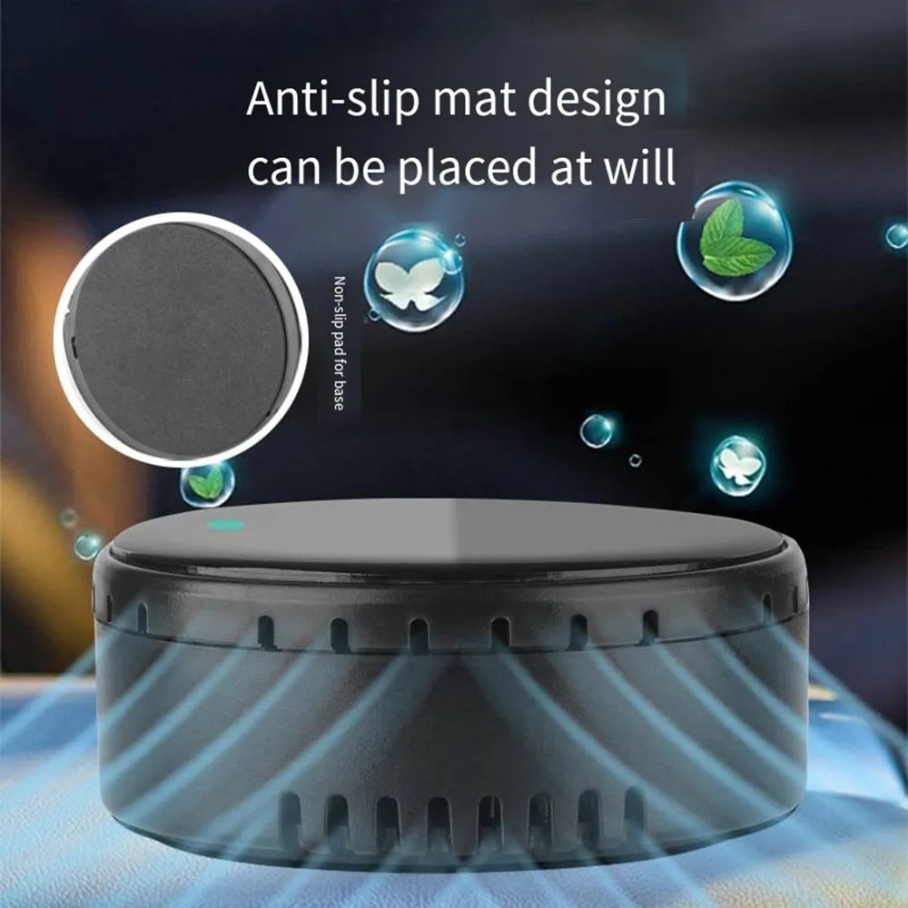 Solar-powered car air humidifier unit installed in vehicle air conditioning outlet