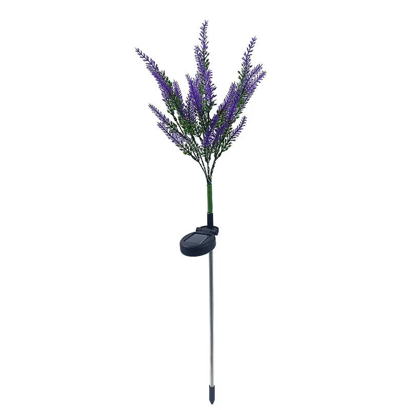 Solar-powered lavender flower shaped LED garden light for outdoor courtyard decoration