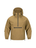 Men's loose Korean-style half-zip hooded sweater jacket in rabbit fur corduroy fabric