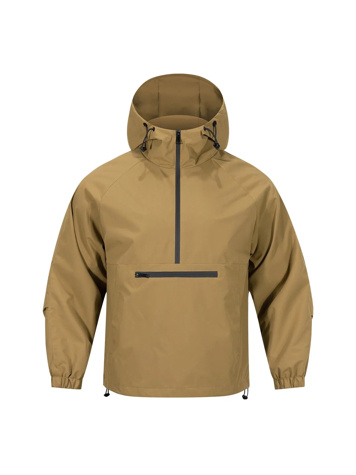 Men's loose Korean-style half-zip hooded sweater jacket in rabbit fur corduroy fabric