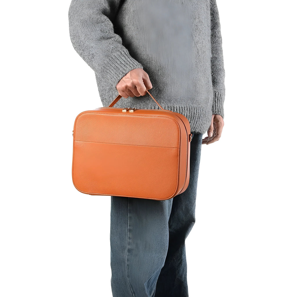 Black superfiber Vision Pro MR glasses storage box showing size and compact design.