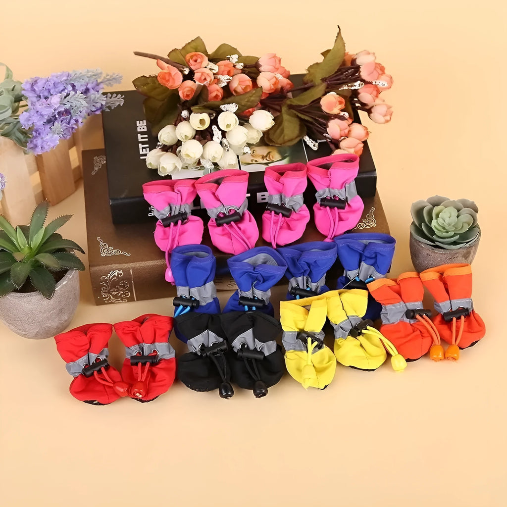 Breathable cloth dog shoes with soft sole design in multiple colour options