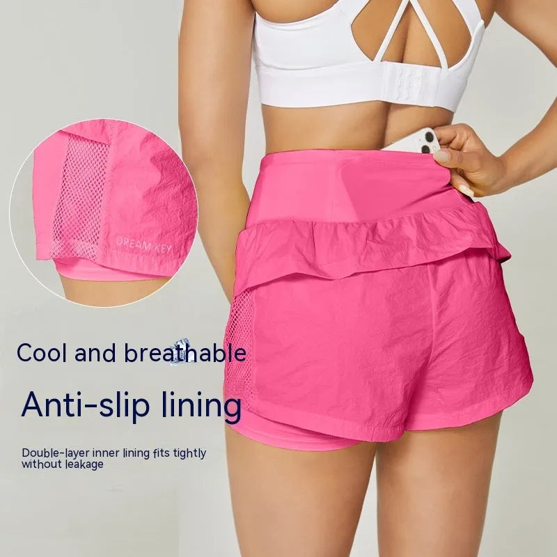 Women's cotton blend sports shorts in loose fit design available in five colours