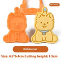 Three-dimensional plastic biscuit mould for making puppy-themed cookies with seven dog cartoon designs
