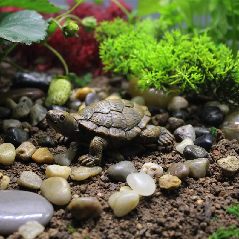 Simulated turtle resin garden ornament for miniature landscape decoration