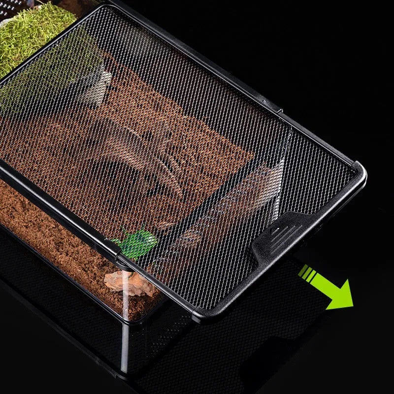 Cylinder track box with engineering plastic wire fence, clear or transparent black frame, for turtle hamster corn snake