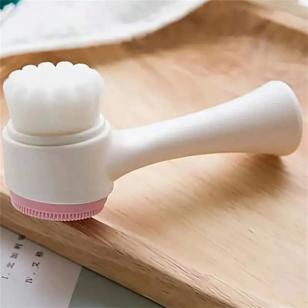 Blue pet paw brush for dog and cat grooming with easy-clean nylon construction