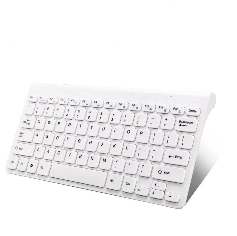 Black and white wireless keyboard and mouse set showing 78 keys and 4 mouse buttons