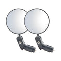 Black foldable convex rearview mirror showing 7cm diameter and 14cm length