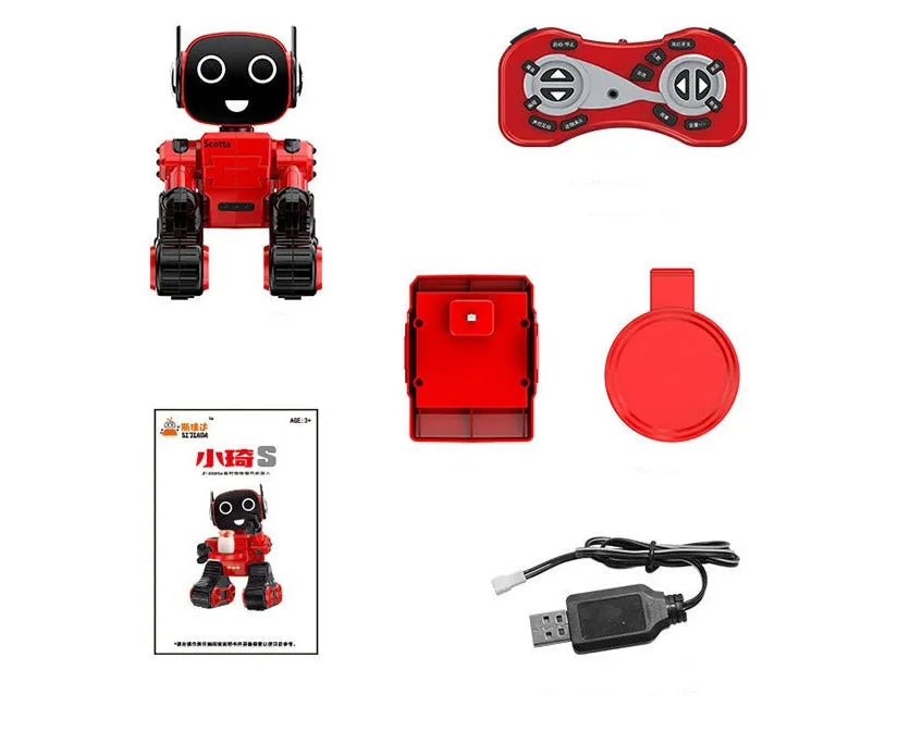 Remote intelligent robot toy with music and flash functions in white plastic, 26x16x14.5cm