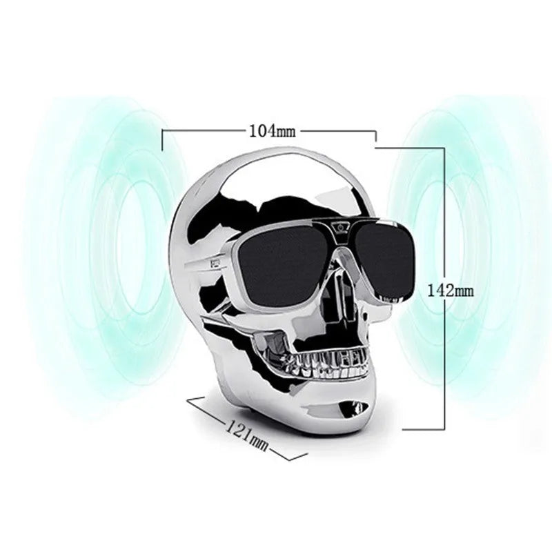Skull-shaped wireless Bluetooth speaker in six colour options with 10-hour battery