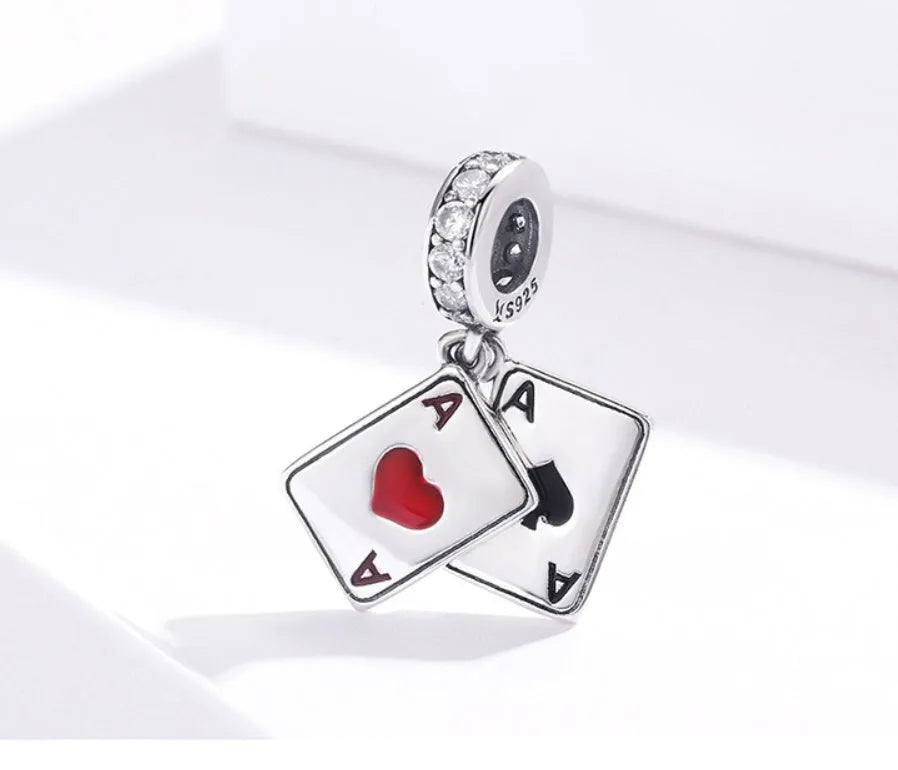 925 silver pendant loose bead with zircon, oxidation finish, 2.4cm by 1.2cm, silver colour for jewellery making
