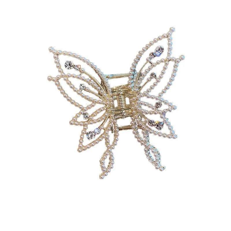 Butterfly hair clip barrette for women with electroplated alloy construction