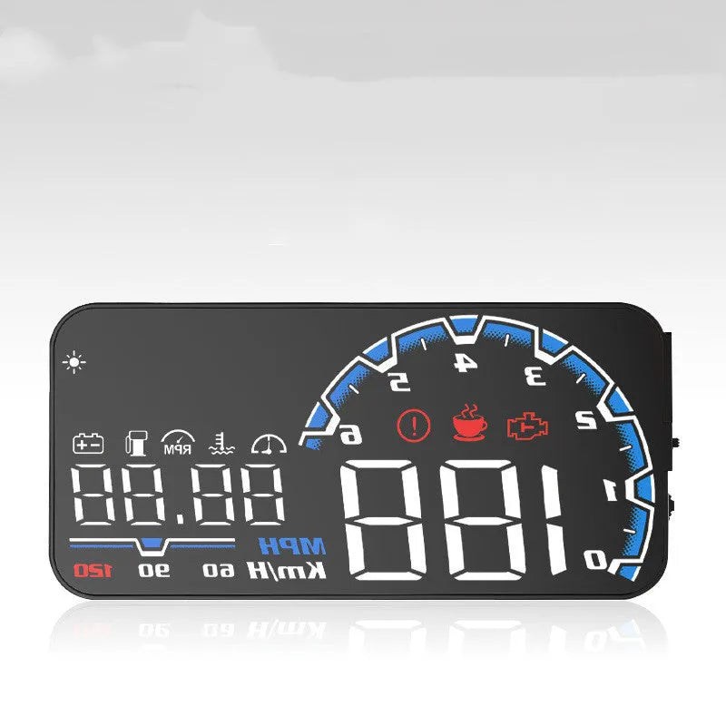 H300 OBDII head-up display with 5.0 inch LED screen and PC ABS housing, 128x63x12mm