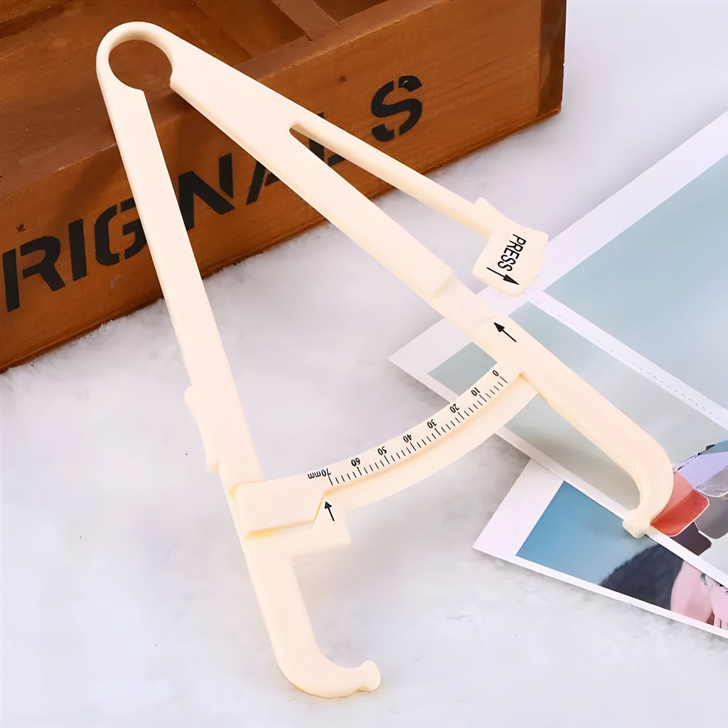 Transparent acrylic body fat caliper for precise skin fold thickness measurement